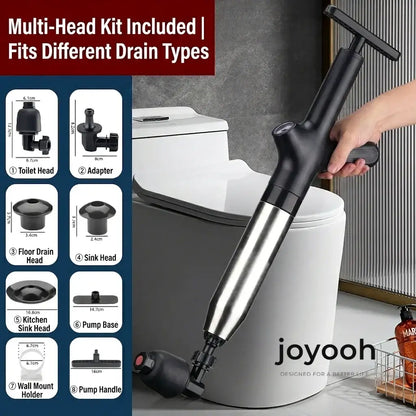 JOYOOH ALL-IN-ONE Professional High-Pressure Drain Blaster JT2– YOUR PARTY SAVER! Premium Alternative to Traditional Plungers – Powerful, Mess-Free Clog Remover for Kitchen & Bathroom