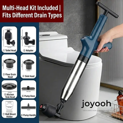 JOYOOH ALL-IN-ONE Professional High-Pressure Drain Blaster JT2– YOUR PARTY SAVER! Premium Alternative to Traditional Plungers – Powerful, Mess-Free Clog Remover for Kitchen & Bathroom