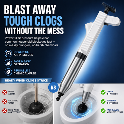JOYOOH Premium High-Pressure Drain Blaster JT1 – all-in-one Powerful Toilet & Sink Unclogger, Instant Air Burst Drain Cleaner Tool for Bathroom, Kitchen & Floor Drains (No Plumber Needed)