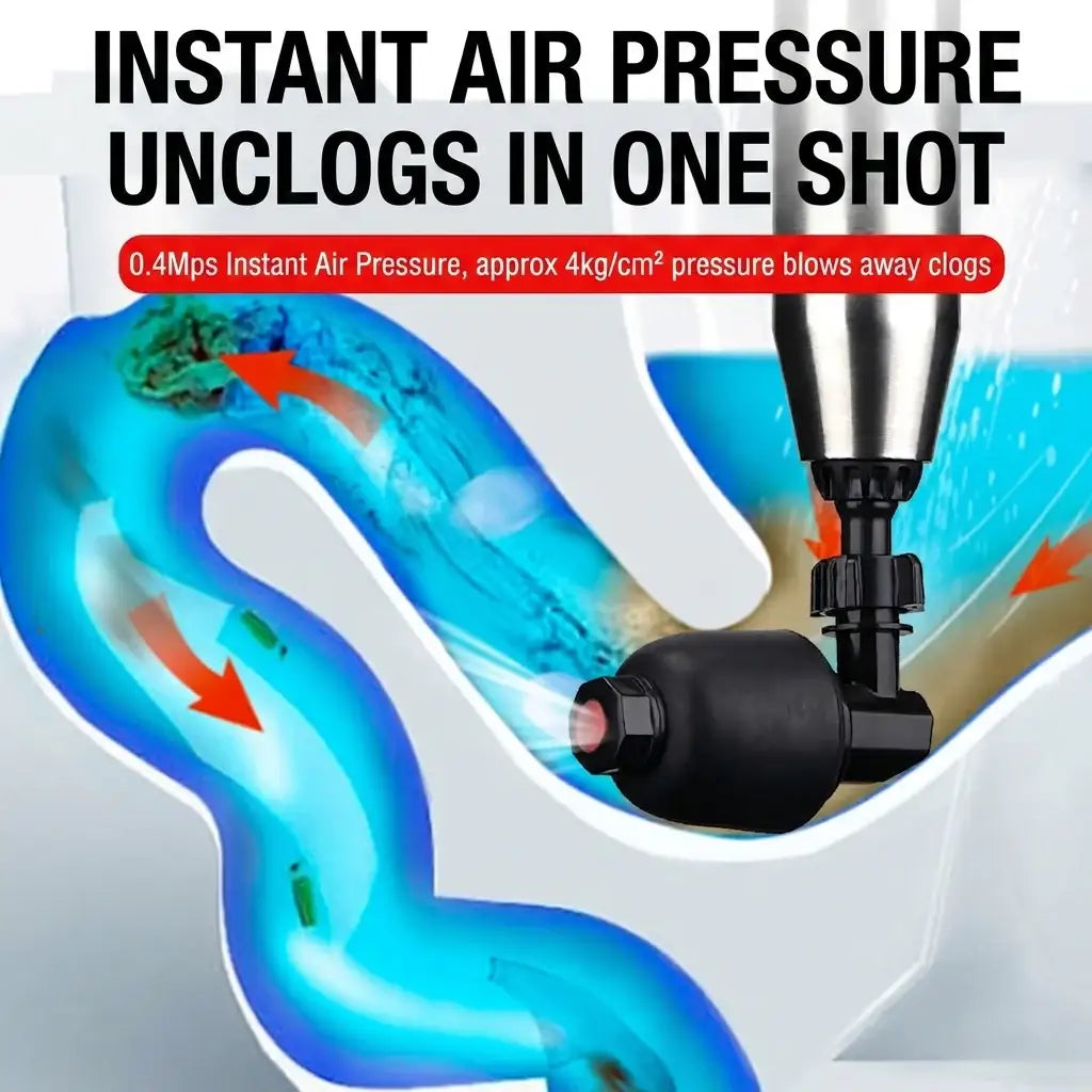 JOYOOH ALL-IN-ONE Professional High-Pressure Drain Blaster JT2– YOUR PARTY SAVER! Premium Alternative to Traditional Plungers – Powerful, Mess-Free Clog Remover for Kitchen & Bathroom