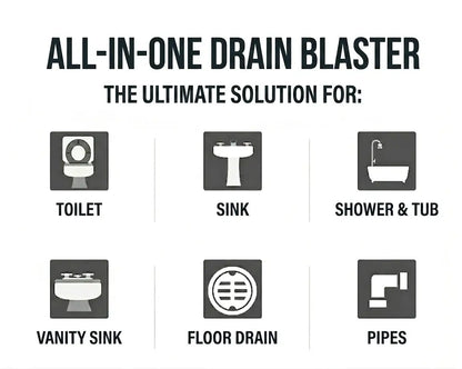 JOYOOH ALL-IN-ONE Professional High-Pressure Drain Blaster JT2– YOUR PARTY SAVER! Premium Alternative to Traditional Plungers – Powerful, Mess-Free Clog Remover for Kitchen & Bathroom