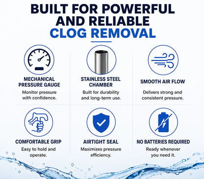 JOYOOH Premium High-Pressure Drain Blaster JT1 – all-in-one Powerful Toilet & Sink Unclogger, Instant Air Burst Drain Cleaner Tool for Bathroom, Kitchen & Floor Drains (No Plumber Needed)