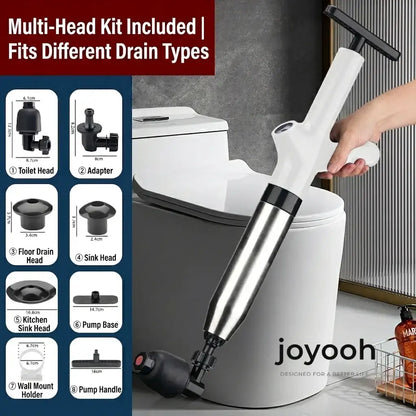 JOYOOH ALL-IN-ONE Professional High-Pressure Drain Blaster JT2– YOUR PARTY SAVER! Premium Alternative to Traditional Plungers – Powerful, Mess-Free Clog Remover for Kitchen & Bathroom